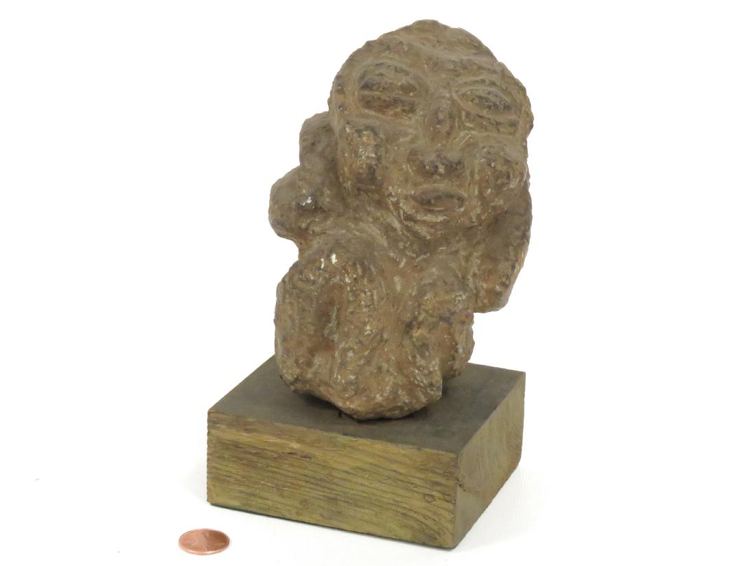 KISSI, REPUBLIC OF GUINEA, CARVED STONE FIGURE (POMBO).: KISSI, REPUBLIC OF GUINEA, CARVED STONE FIGURE (POMBO). HEIGHT 5 1/2"