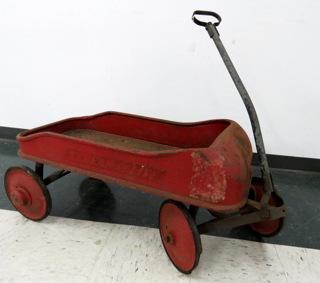 VINTAGE PAINTED STEEL "STREAK-O-LITE" WAGON. 39" (1 of 1)