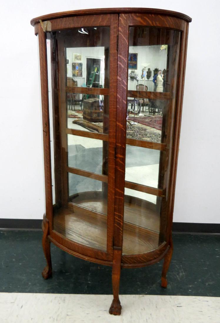 OAK CHINA CABINET. HEIGHT 60"; WIDTH 35": OAK CHINA CABINET. HEIGHT 60"; WIDTH 35"