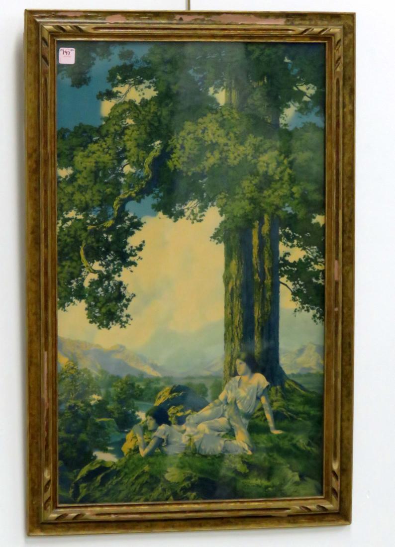 MAXFIELD PARRISH PRINT, "HILLTOP". FRAMED AND GLAZED-34 (1 of 1)