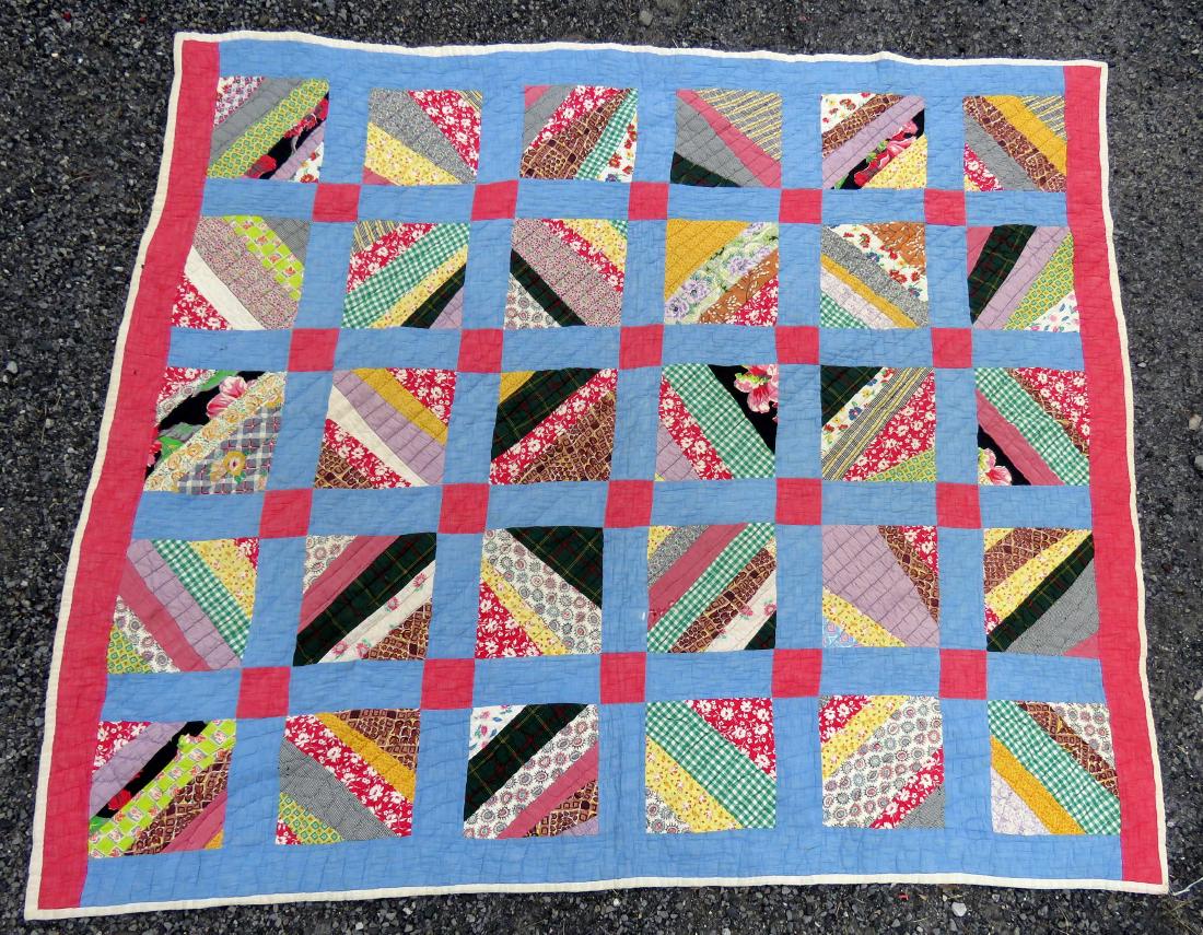 VINTAGE PATCHWORK QUILT. 66 X 74" (1 of 1)