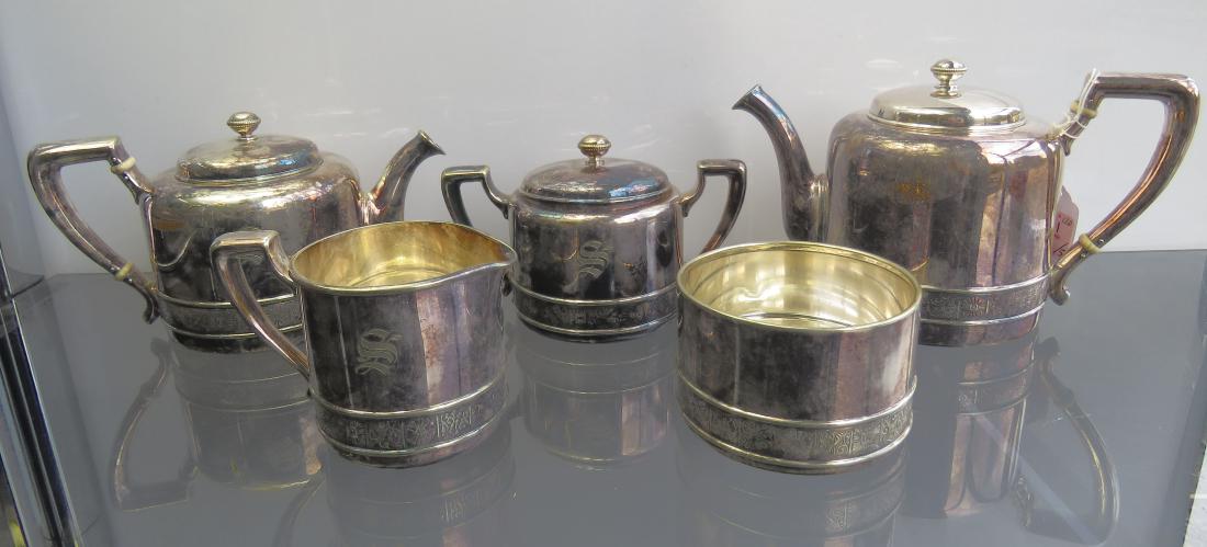 VINTAGE GORHAM SILVER SOLDERED TEA/COFFEE SET (5) (1 of 1)