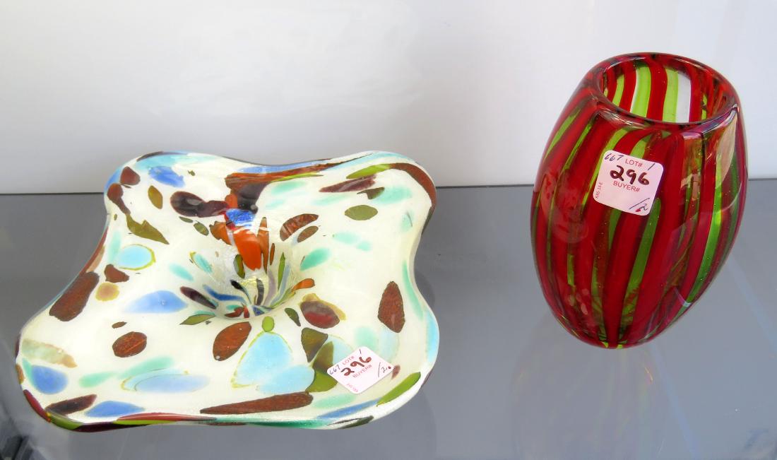 LOT (2) MID-CENTURY MURANO GLASS INCLUDING MULTI-COLOR (1 of 1)