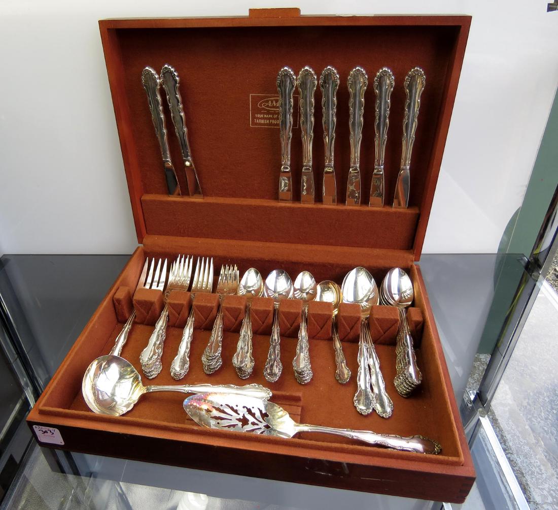 SERVICE FOR (8) SILVER PLATE FLATWARE, "FLIRTATION" (1 of 1)