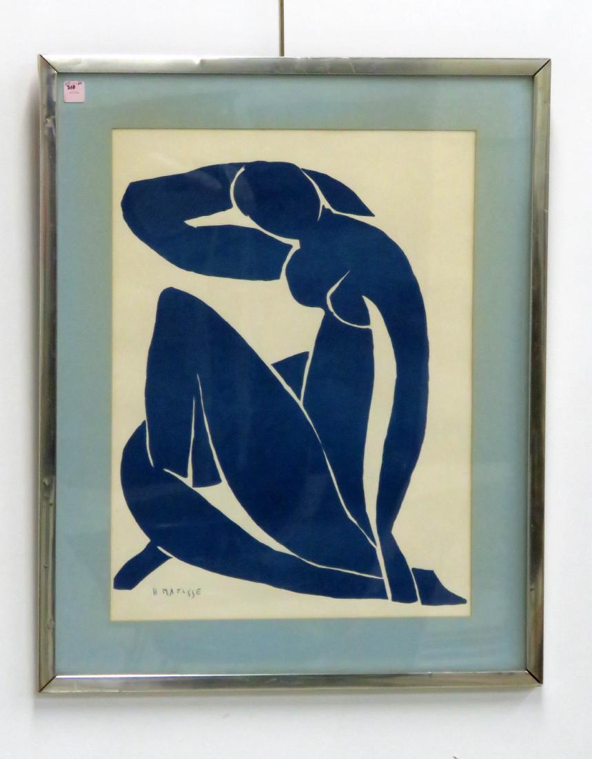 AFTER HENRI MATISSE, LITHOGRAPH, BLUE FIGURE, SIGNED (1 of 1)
