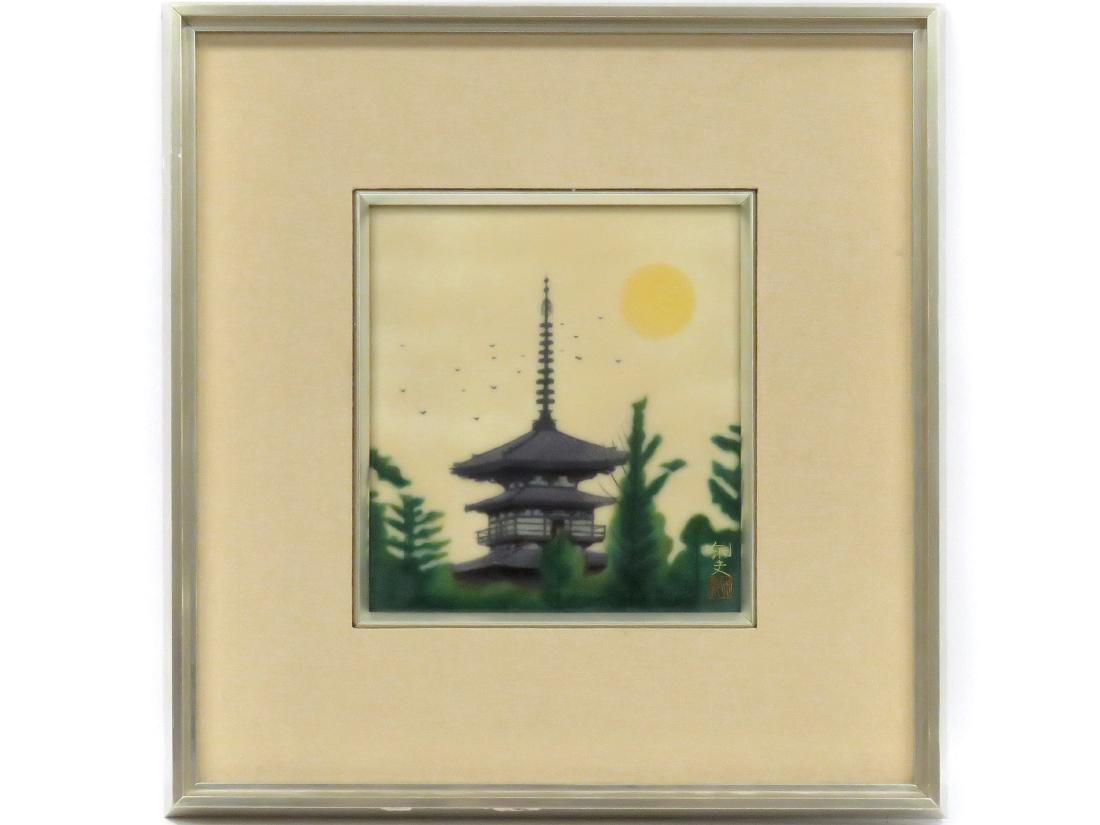 IKUO HIRAYAMA (JAPANESE 1930-), ENAMEL ON COPPER PANEL, (1 of 4)