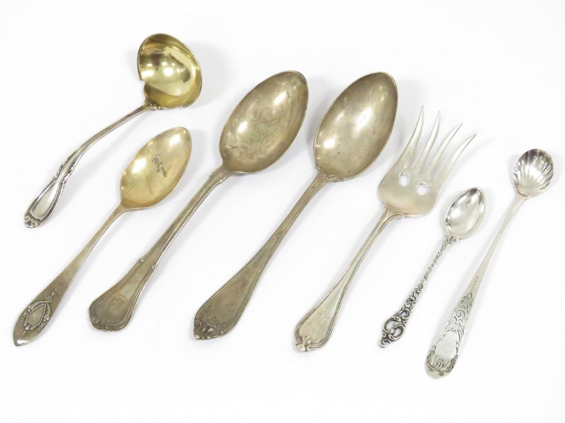 LOT (7) STERLING/COIN FLATWARE INCLUDING VARIOUS SIZE (1 of 2)