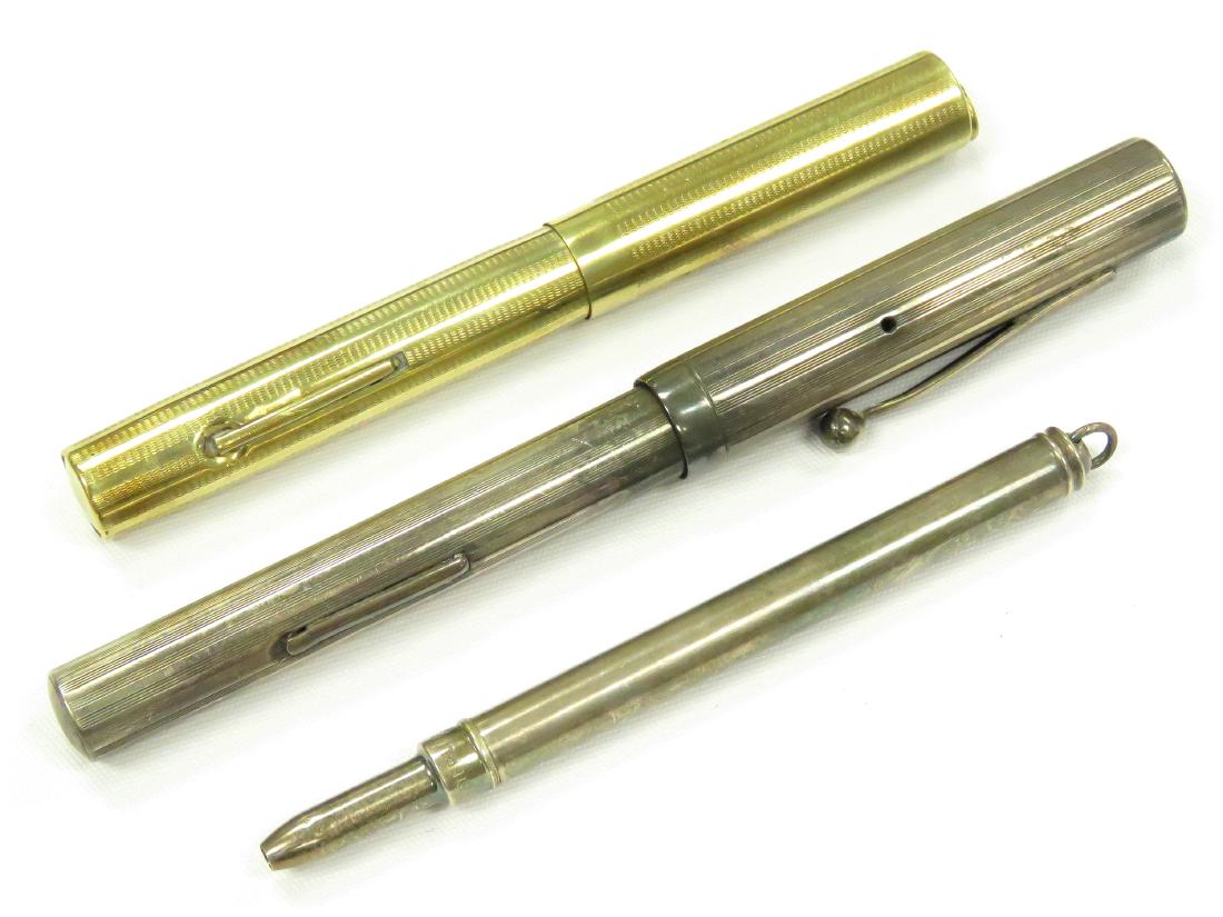 LOT (3) INCLUDING STERLING SILVER OVERLAY FOUNTAIN PEN, (1 of 2)