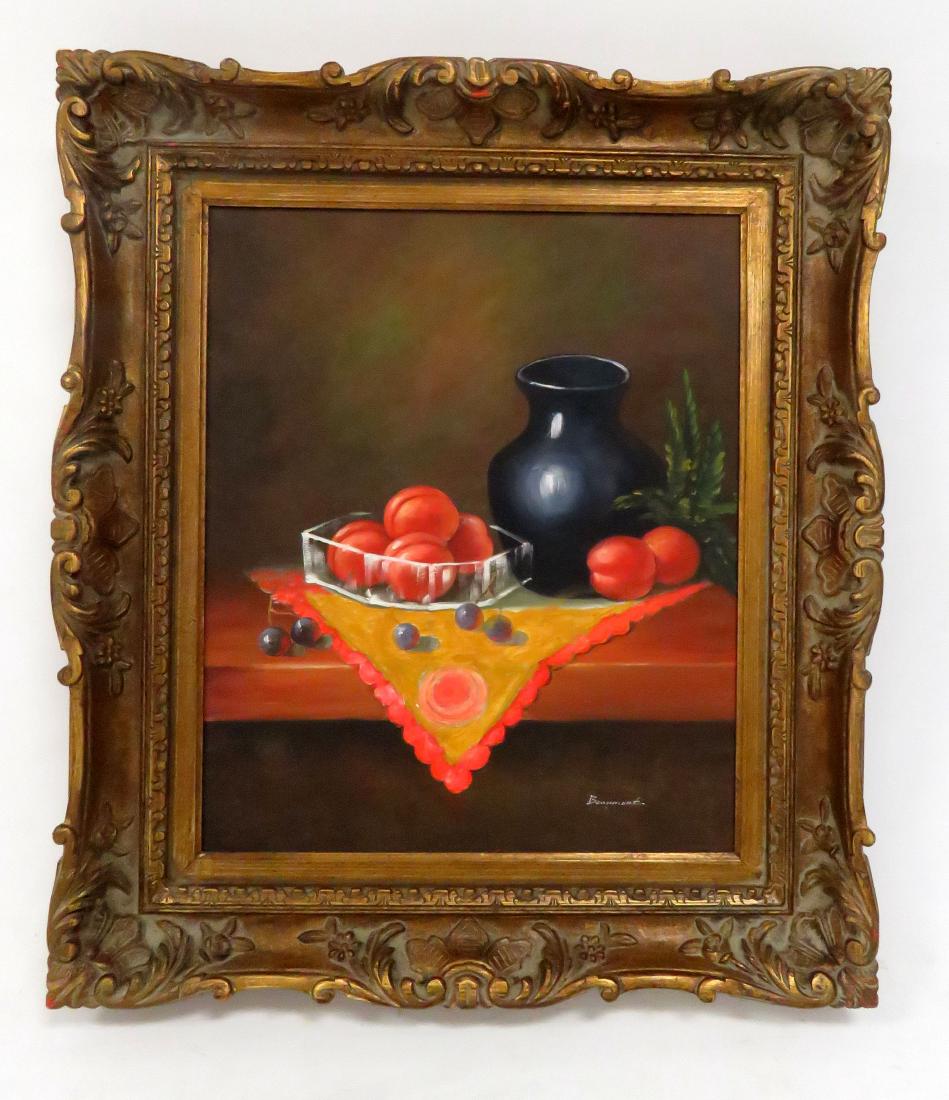 CONTINENTAL SCHOOL (20TH CENTURY), OIL ON CANVAS, STILL: CONTINENTAL SCHOOL (20TH CENTURY), OIL ON CANVAS, STILL LIFE, SIGNED BEAUMONT. 24 X 20"; FRAMED 33 X 28"