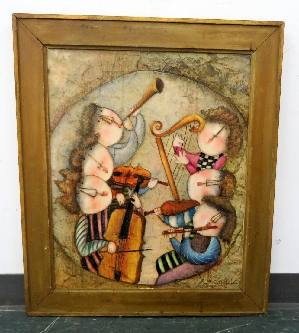 AFTER BOULANGER, OIL ON CANVAS, MUSICIANS, SIGNED J.: AFTER BOULANGER, OIL ON CANVAS, MUSICIANS, SIGNED J. ROY BEEL. 24 X 20"; FRAMED 29 X 25"