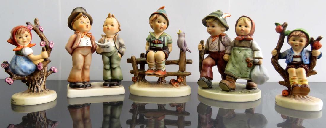 LOT (5) GOEBEL/HUMMEL PORCELAIN FIGURINES, TMK 7, (1 of 3)