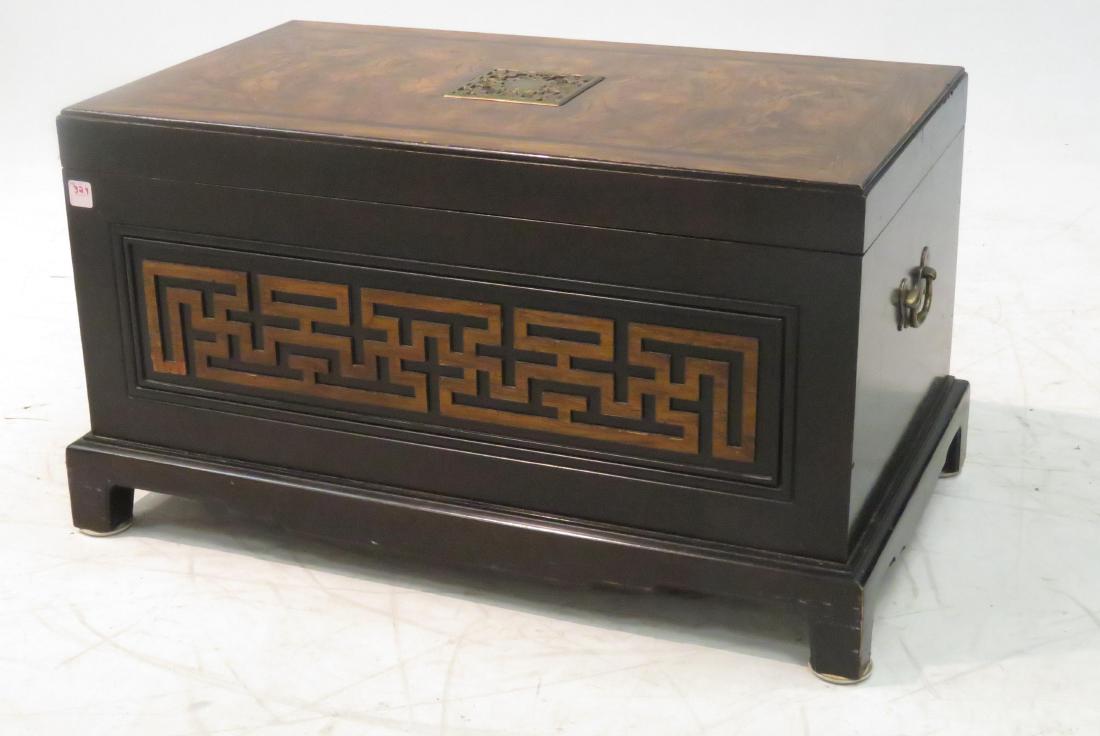 ORIENTAL STYLE CARVED METAL MOUNTED TRUNK. HEIGHT 17"; (1 of 1)