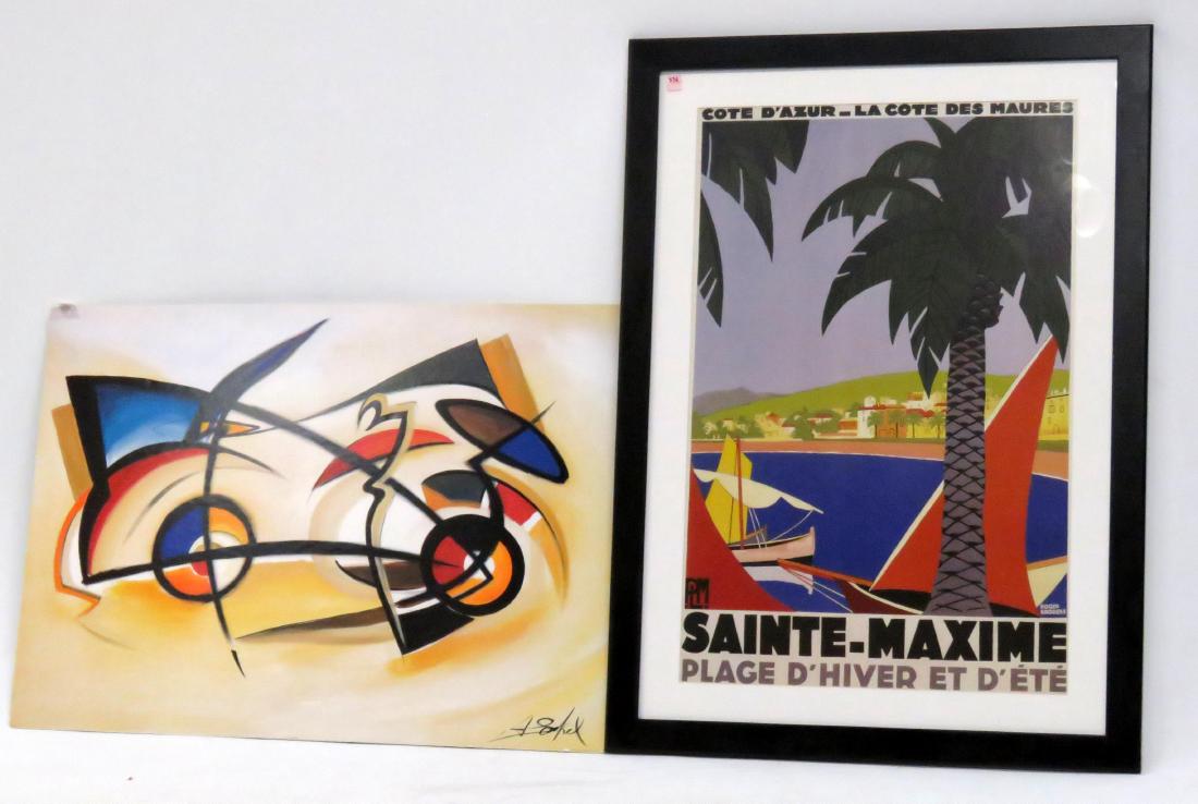 LOT (2) POSTERS INCLUDING FRENCH TRAVEL POSTER, COTE (1 of 1)