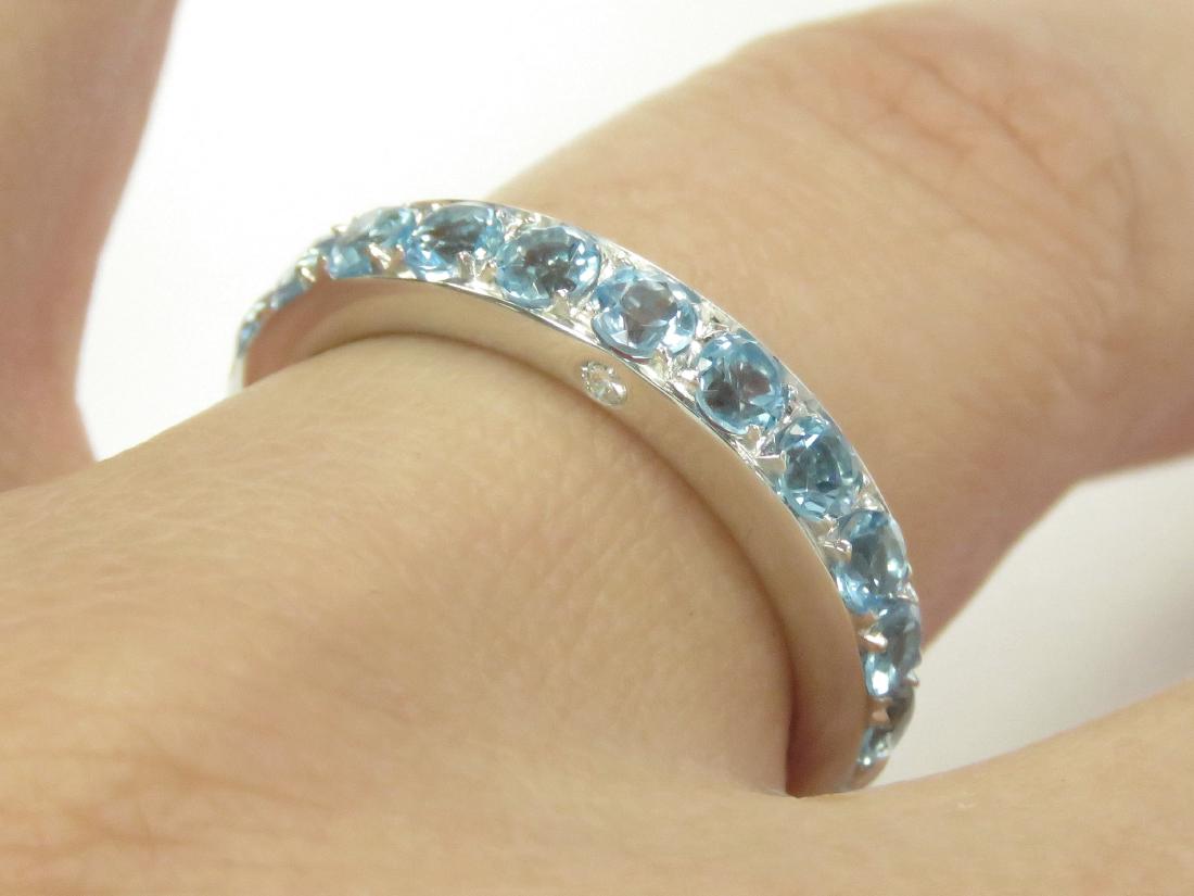 18K WHITE GOLD BLUE TOPAZ AND DIAMOND RING, SET WITH (1 of 4)