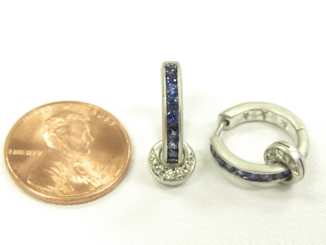 PAIR 18K BURNISHED WHITE GOLD, SAPPHIRE AND DIAMOND (1 of 1)
