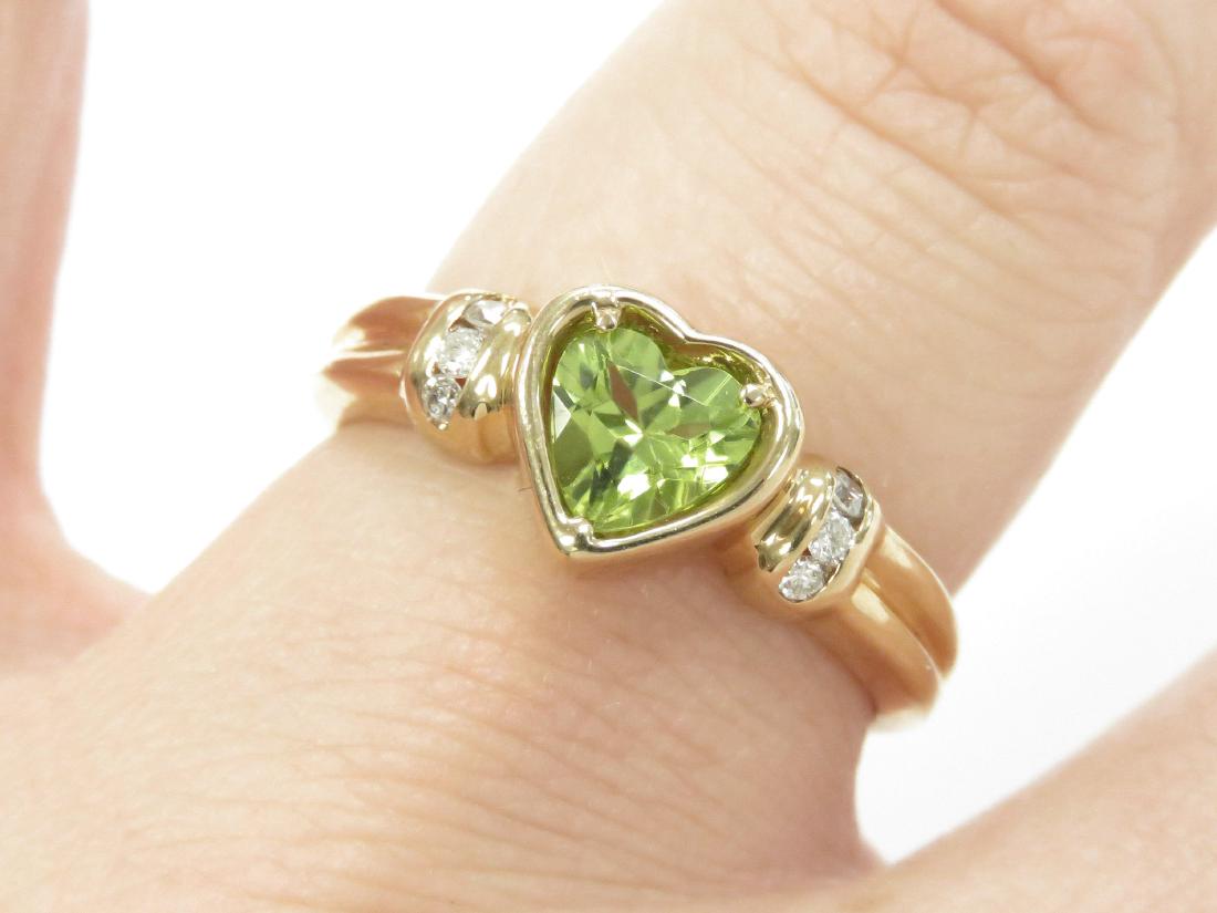14K YELLOW GOLD AND HEART-SHAPED PERIDOT AND DIAMOND (1 of 3)