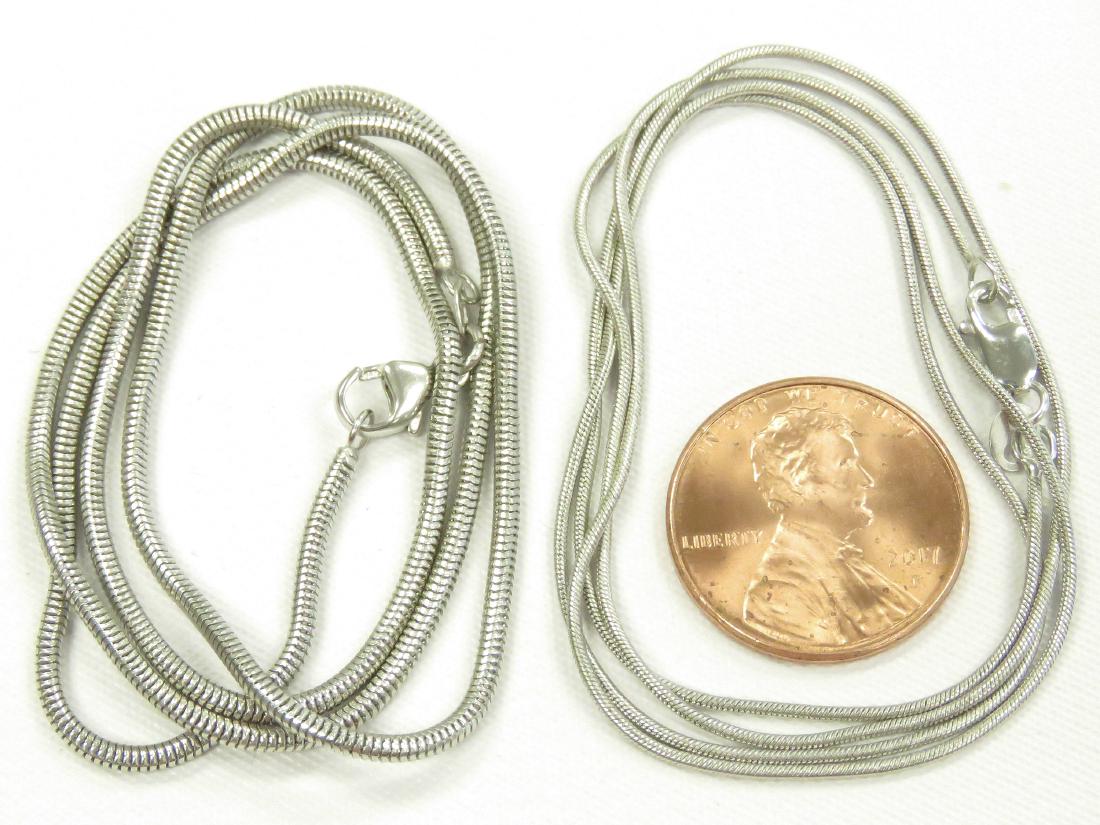 LOT (2) 750 WHITE GOLD SNAKE LINK CHAIN NECKLACES. (1 of 1)