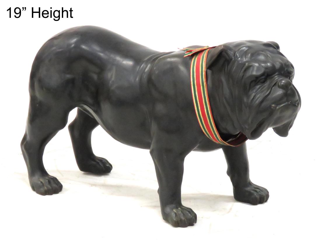 PATINATED BRONZE BULLDOG. HEIGHT 19"; LENGTH 33" (1 of 4)