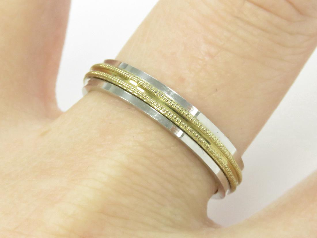 18K YELLOW GOLD/PLATINUM RING. RING SIZE 8; 6.95 GRAMS (1 of 2)