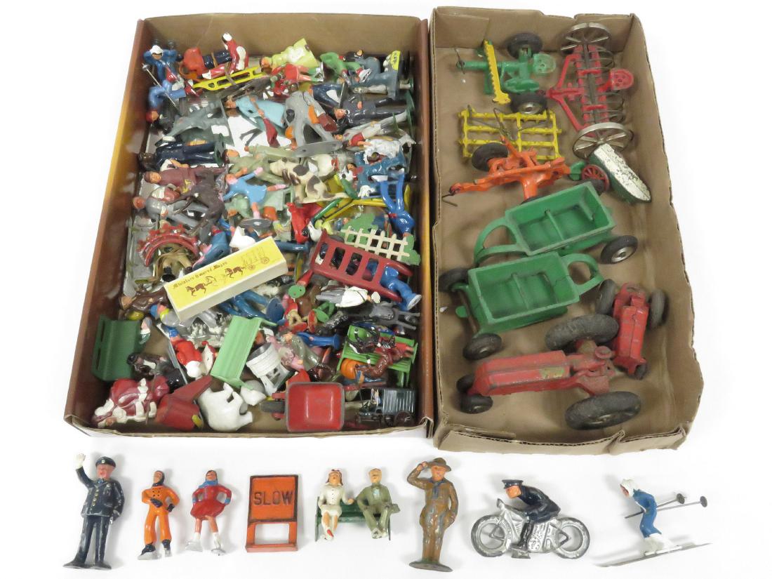 (2) BOX LOTS ASSORTED VINTAGE PAINTED LEAD FIGURES (1 of 6)