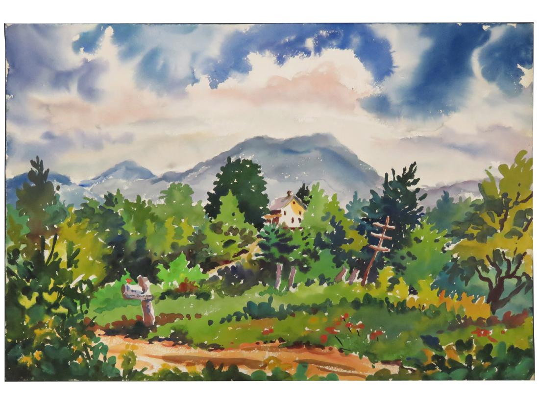 HYMAN GOLDSTEIN (AMERICAN 1915-) WATERCOLOR, HUDSON (1 of 3)
