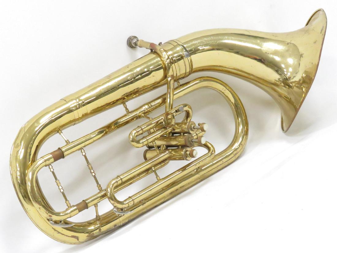 VINTAGE ELKHART INDIANA BRASS BARITONE HORN