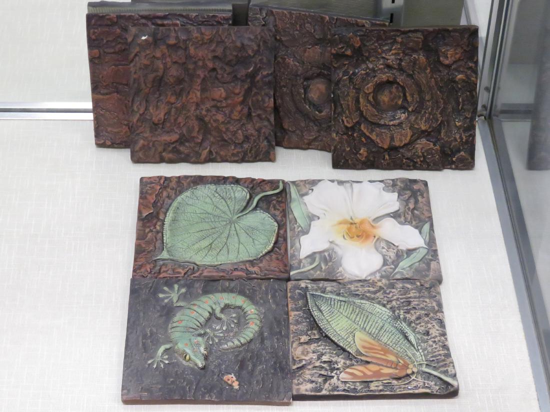 LOT (8) SURVING STUDIOS HIGH RELIEF CERAMIC TILES (1 of 1)