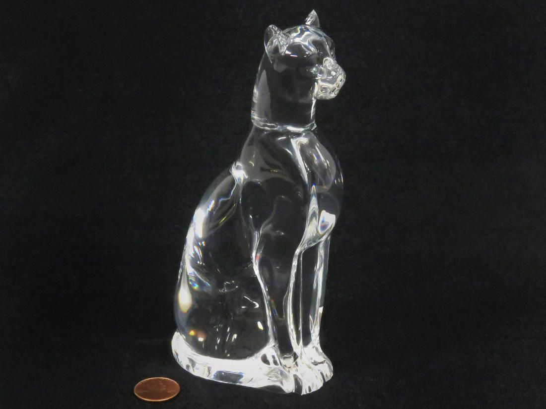 BACCARAT CRYSTAL CAT, SIGNED. HEIGHT 6 1/4" (1 of 2)