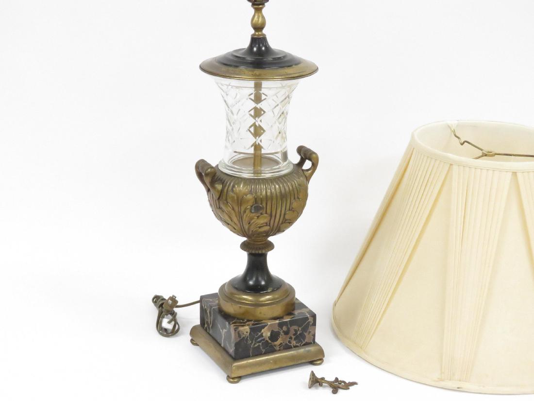 FRENCH STYLE GILT METAL, MARBLE AND CUT CRYSTAL (1 of 4)