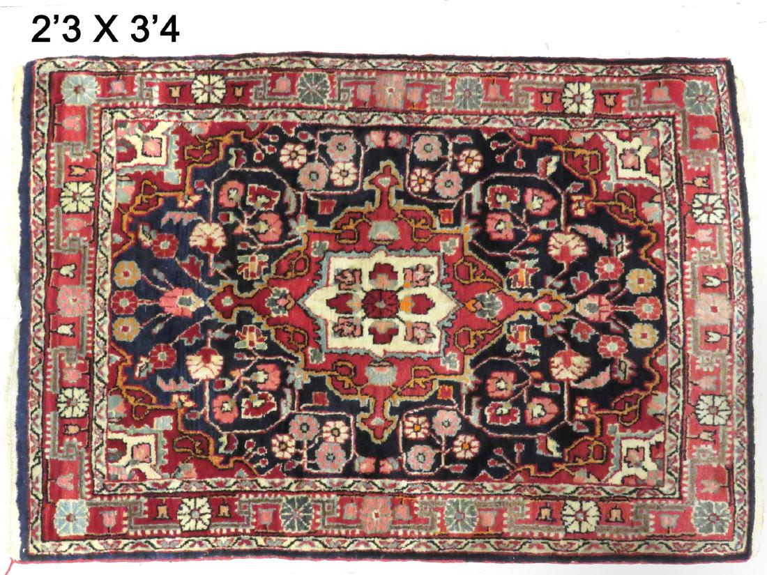 ANTIQUE CENTRAL PERSIAN RUG. 2'3" X 3'4" (1 of 4)