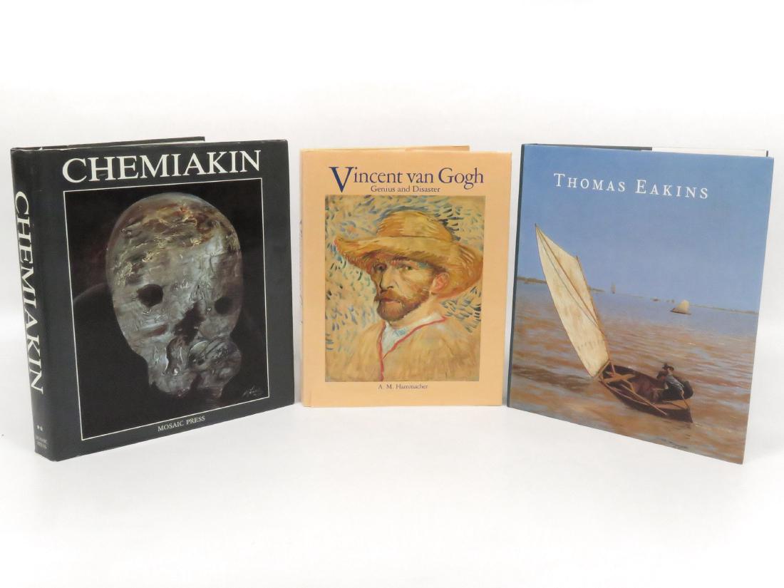 LOT (3) VOLUMES INCLUDING CHEMIAKIN, TRANSFORMATION NEW: LOT (3) VOLUMES INCLUDING CHEMIAKIN, TRANSFORMATION NEW YORK PERIOD, VOL. 2 (DJ); THOMAS EAKINS, SEAWELL, PHILADELPHIA MUSEUM OF ART (DJ); VINCENT VAN GOGH, HAMMACHER, ABRAMS, 1985 (DJ)