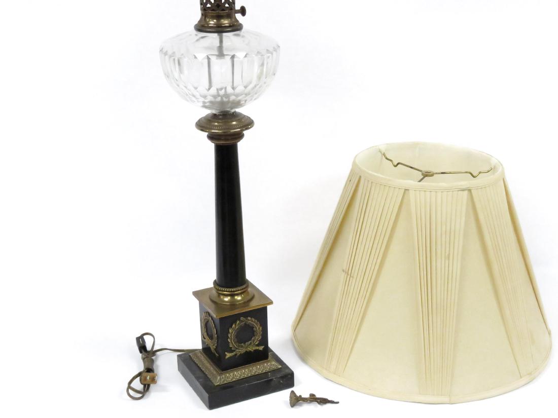 FRENCH EMPIRE STYLE GILT METAL AND MARBLE COLUMN TABLE (1 of 3)