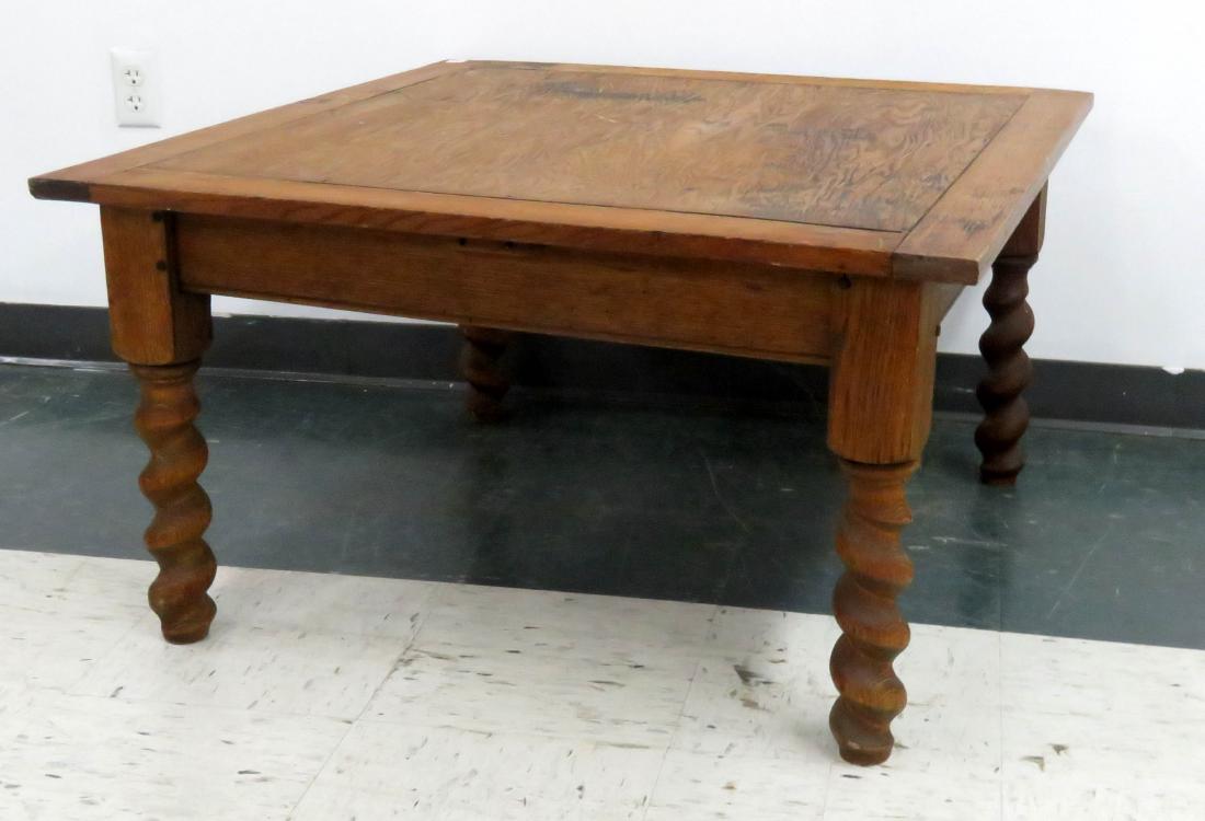 VINTAGE OAK COFFEE TABLE. HEIGHT 20"; TOP 35 X 35" (1 of 1)