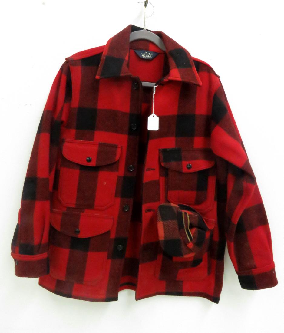LOT (2) INCLUDING WOOLRICH RED/BLACK HUNTING JACKET, (1 of 2)