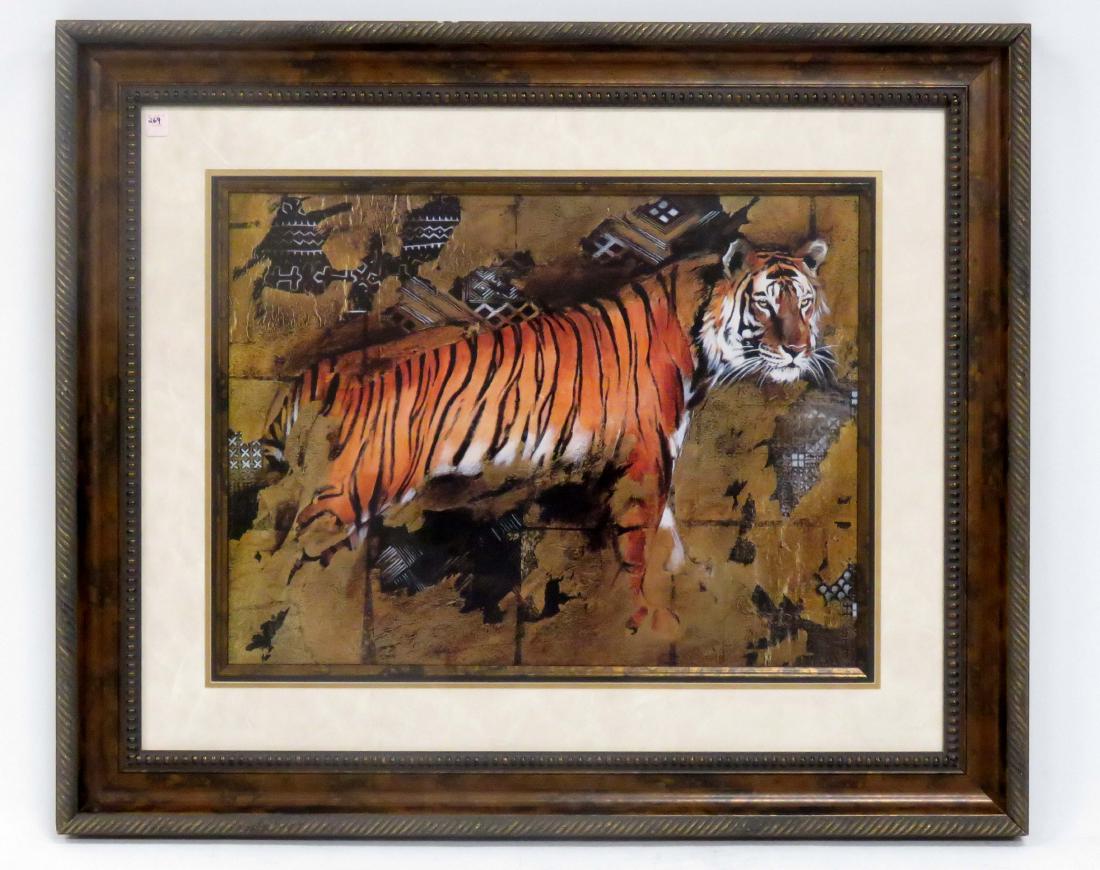 DESIGNER PRINT, TIGER. FRAMED AND GLAZED-36 X 43" (1 of 1)