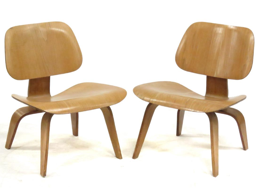 PAIR CHARLES & RAY EAMES LCW LAMINATED PLYWOOD LOUNGE (1 of 6)