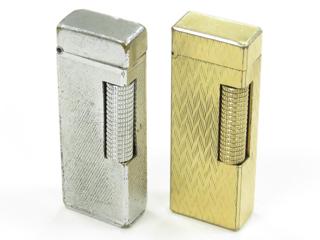 LOT (2) VINTAGE DUNHILL ROLLA LITE CIGARETTE LIGHTERS. (1 of 4)