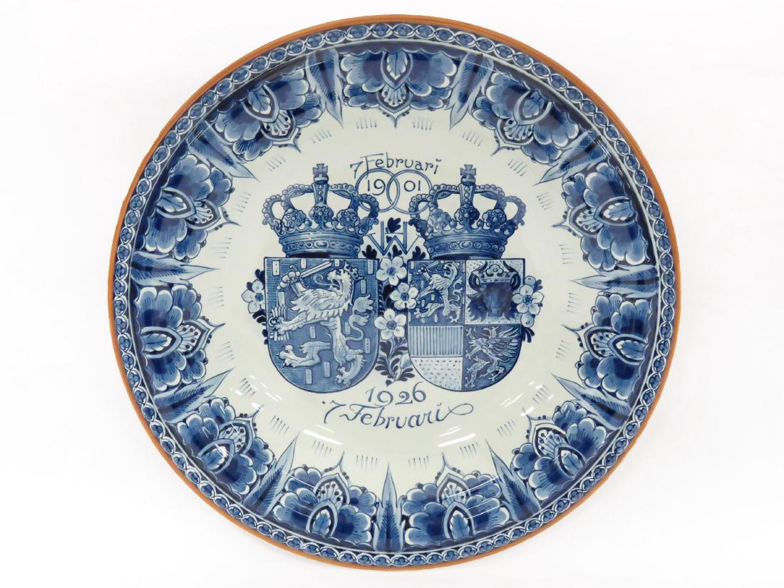 DUTCH GOUDA DECORATED COMMEMORATIVE PLATE, SIGNED, #25, (1 of 5)