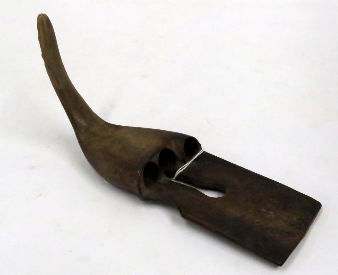 CONTINENTAL CARVED WOOD WALL HOOK, SIGNED NE, 1873.: CONTINENTAL CARVED WOOD WALL HOOK, SIGNED NE, 1873. HEIGHT 9 1/2"