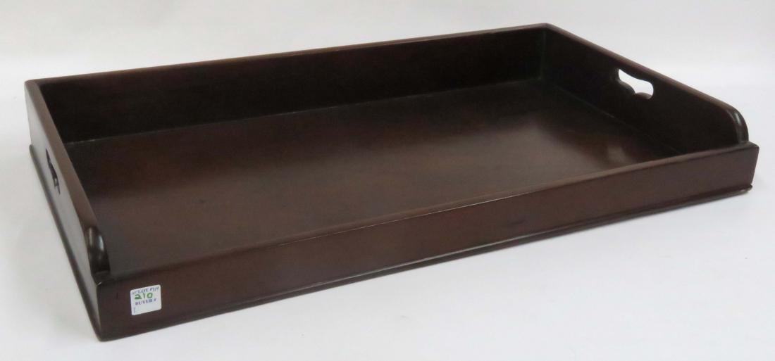 BLACK WALNUT SERVING TRAY WITH CUT-OUT HANDLES. LENGTH (1 of 1)