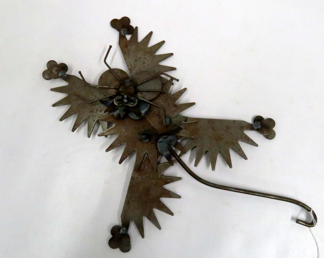 FOUND OBJECTS HANGING SCULPTURE, CRAZY CAT. HEIGHT 18" (1 of 1)