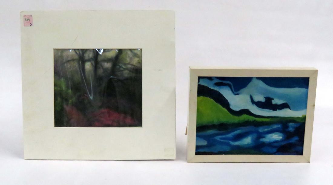 LOT (2) INCLUDING HAROLD LEROY (AMERICAN 1905-), OIL ON: LOT (2) INCLUDING HAROLD LEROY (AMERICAN 1905-), OIL ON CANVAS BOARD, "POSSI", SIGNED AND LABELED, 9 X 12"; FRAMED 10 1/4 X 13 1/4" AND KENNETH VAN RENSSELAER (AMERICAN 1918-1994), OIL ON CANVAS BOARD