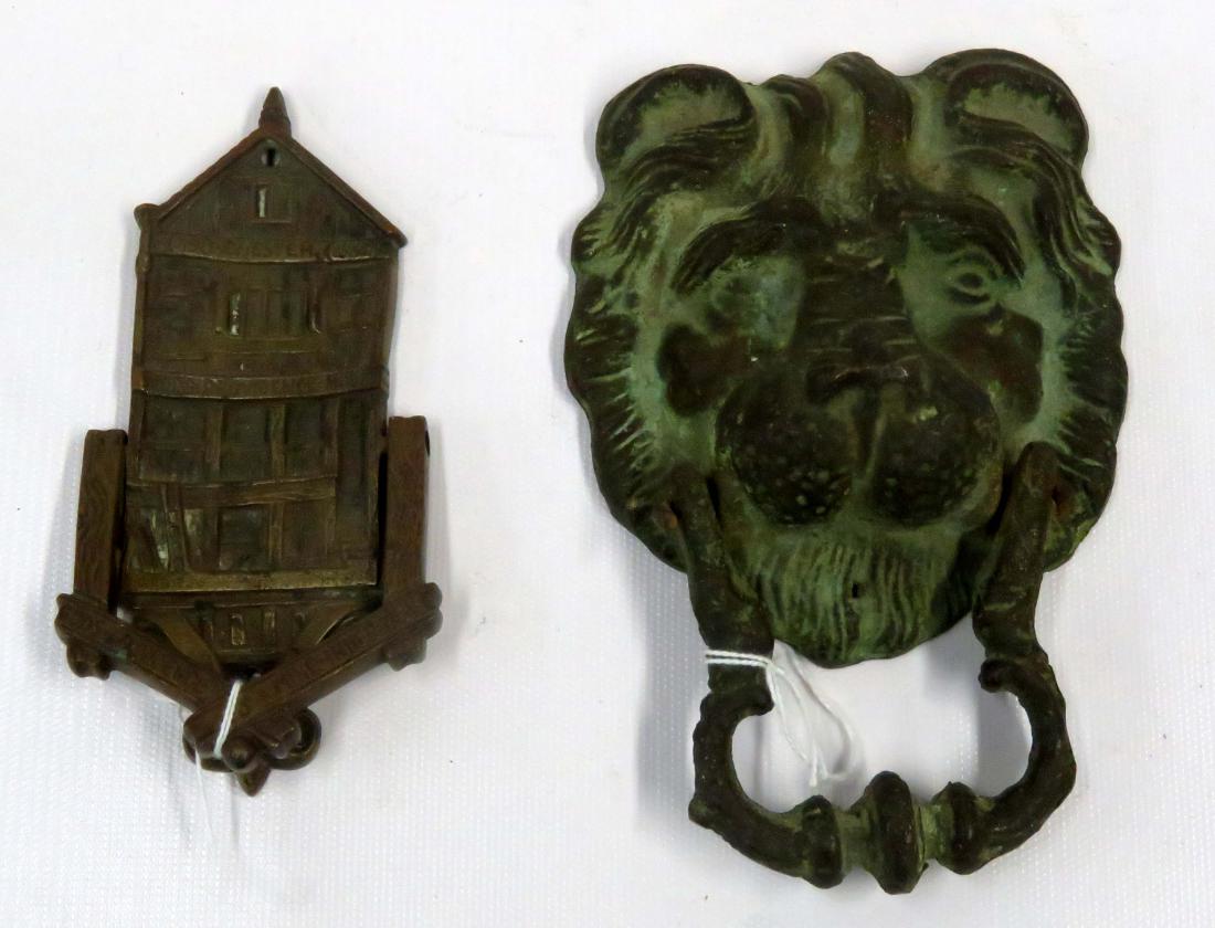 LOT (2) VINTAGE BRASS DOOR KNOCKERS INCLUDING CHESTER (1 of 1)