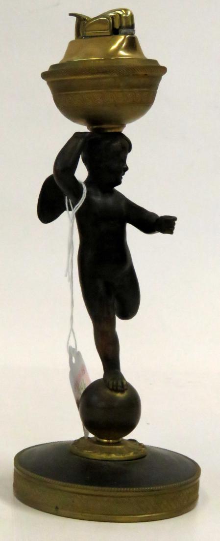 GRAND TOUR STYLE FIGURE OF CHERUB, MOUNTED WITH BRASS (1 of 2)