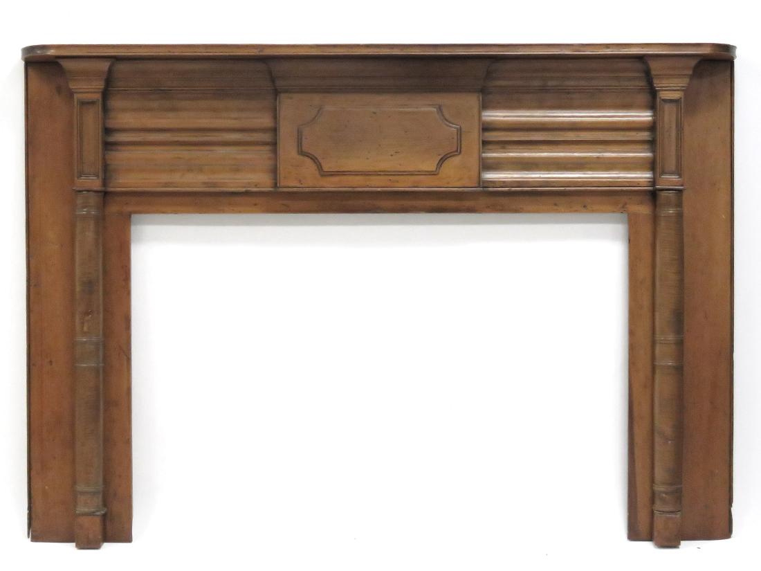 HUDSON VALLEY CARVED PINE MANTLE, 19TH CENTURY. HEIGHT (1 of 2)
