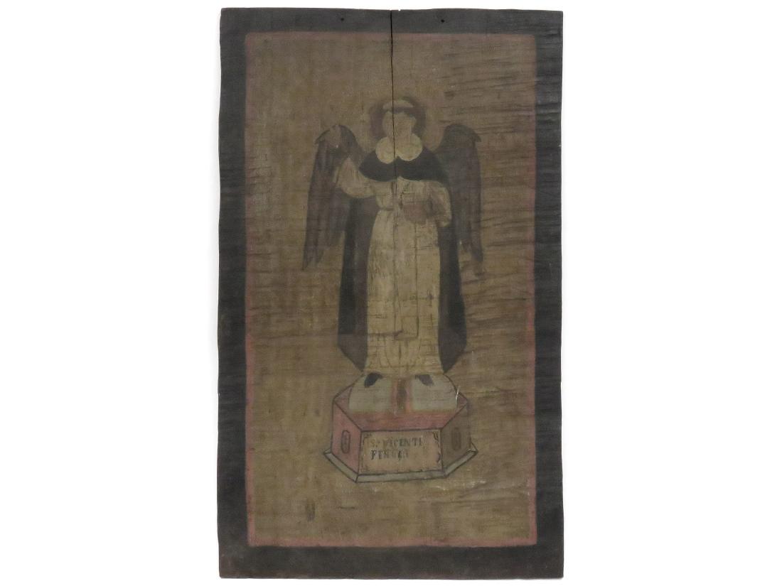 SPANISH COLONIAL PAINTED PANEL, ST. VICENTE FERRER, (1 of 4)