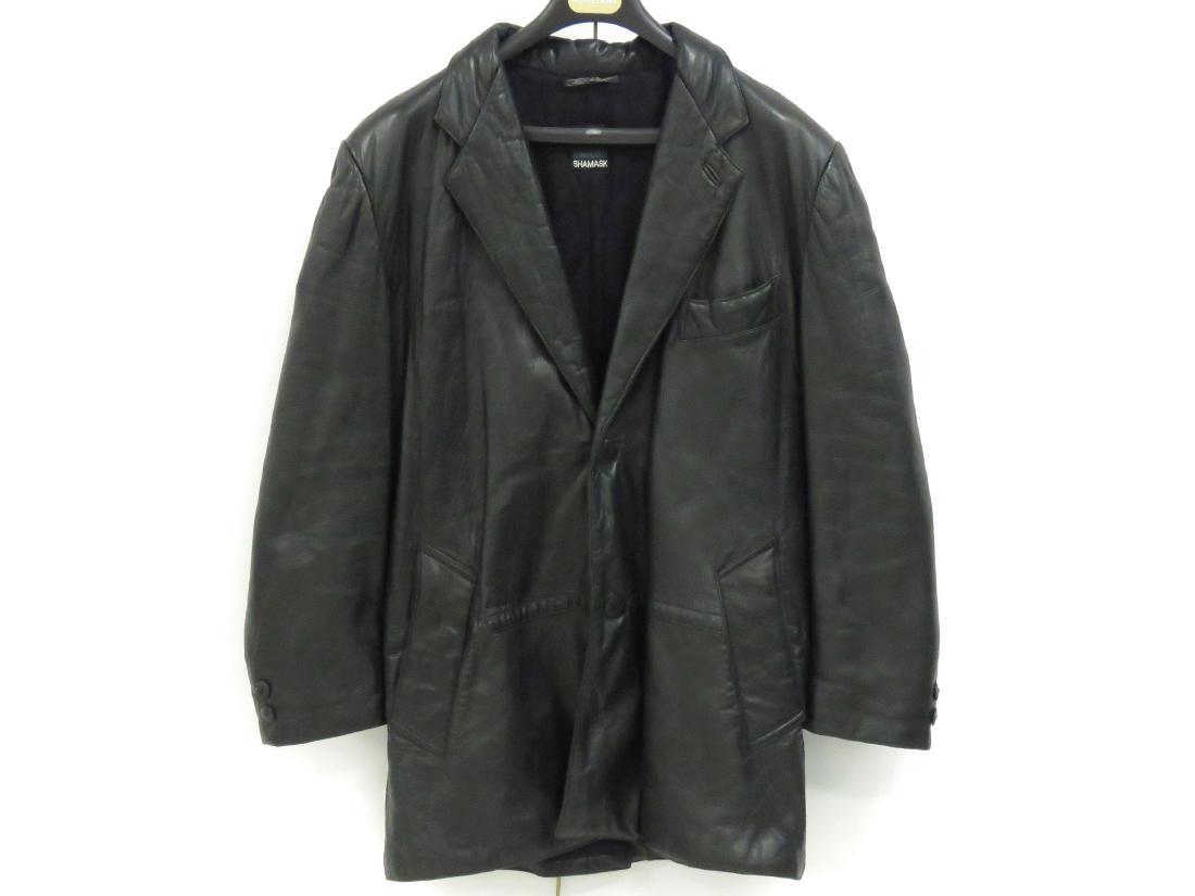 MEN'S VINTAGE ITALIAN BLACK LEATHER JACKET, SHAMASK. (1 of 4)