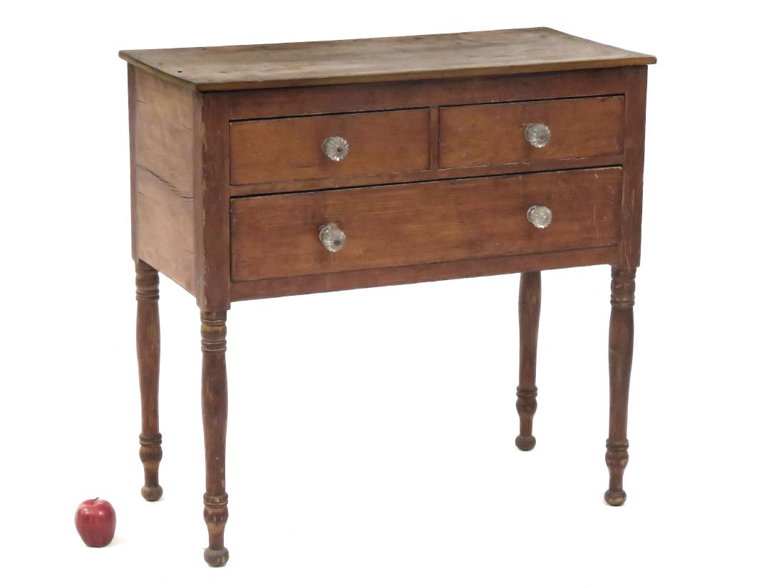 COUNTRY SHERATON CARVED PINE SERVER, 19TH CENTURY. (1 of 2)