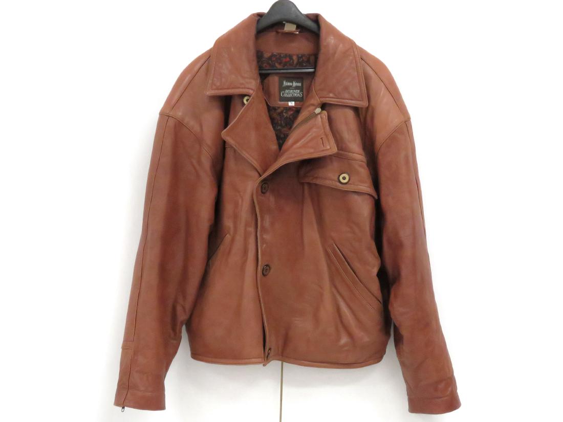 MEN'S RUST LEATHER JACKET, NEIMAN MARCUS DESIGNER (1 of 6)