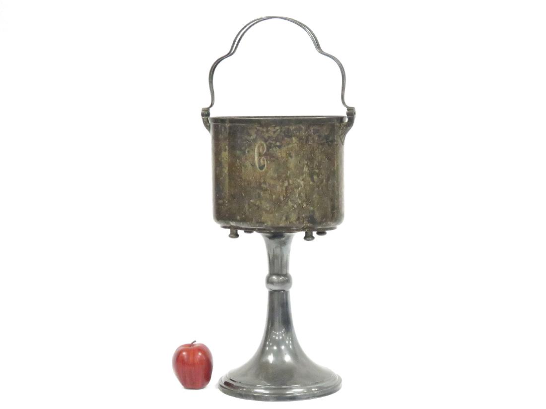 VINTAGE SILVER PLATE CHAMPAGNE/WINE COOLER. HEIGHT 29" (1 of 3)